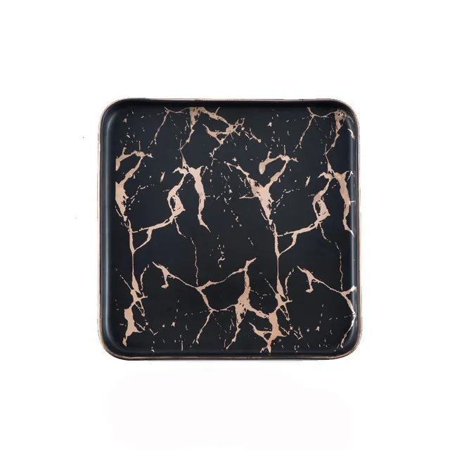 Household Dinner Plate Flat Plate Rectangle Black - Shop at LoveMi