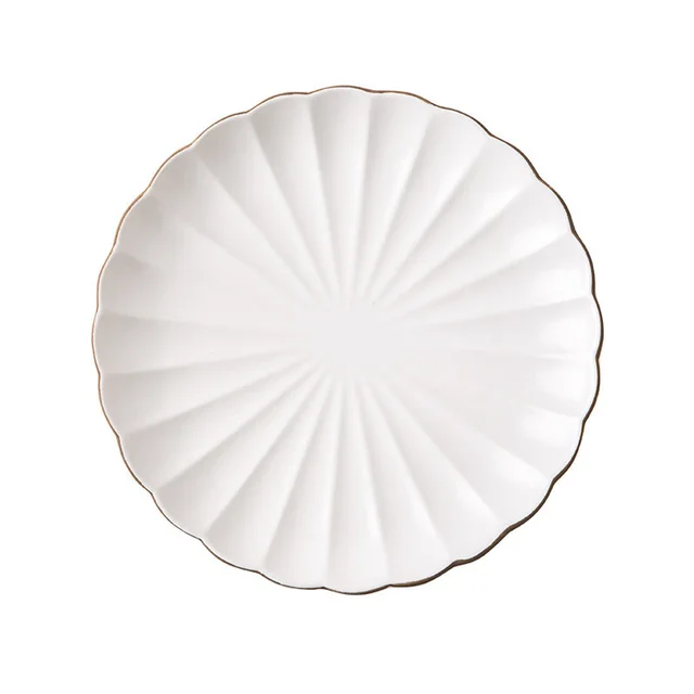 Plate Dish Plate Household Creative Nordic Ceramic Tableware Dish Set Steak Plate Rice Bowl 10Inch Market - Shop at LoveMi