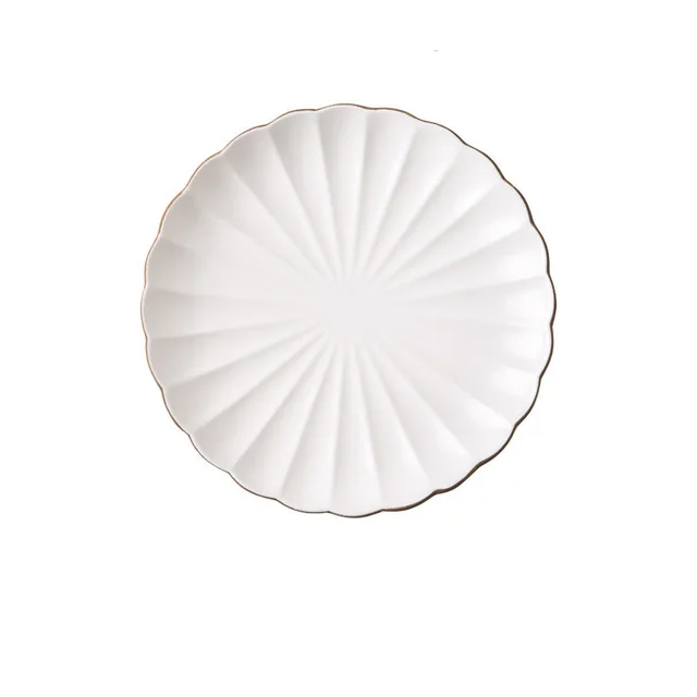 Plate Dish Plate Household Creative Nordic Ceramic Tableware Dish Set Steak Plate Rice Bowl 8Inch - Shop at LoveMi