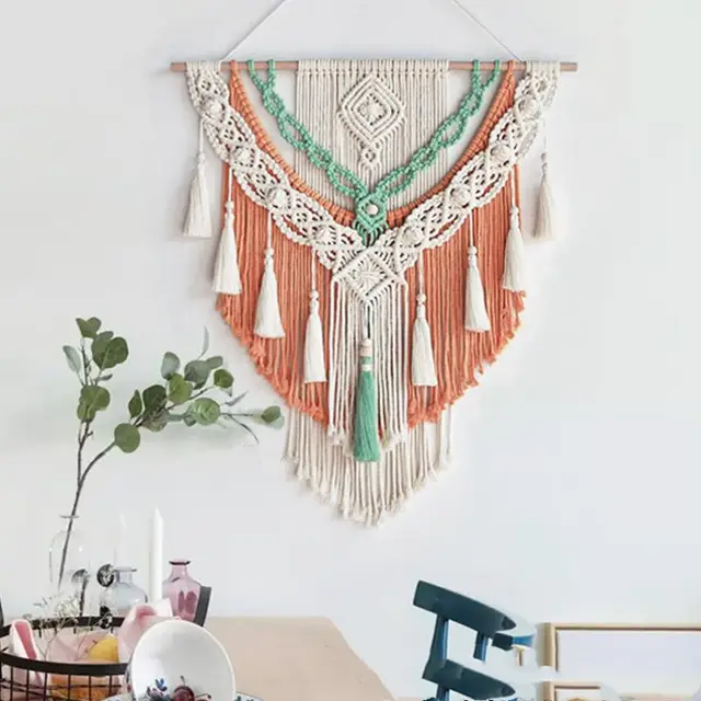 Woven Tapestry Tassel Handmade Material Package Diy Bedside Sofa Background Wall Decoration Bohemian Table Wall Hanging Brown - Shop at LoveMi