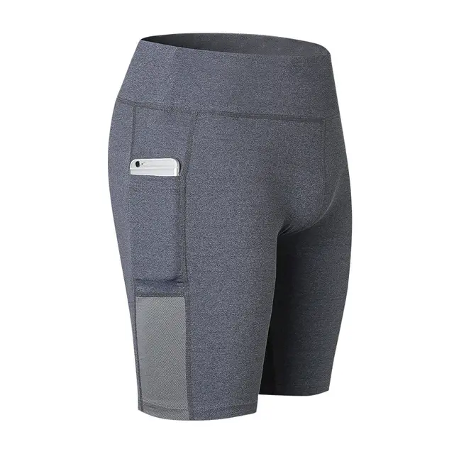 Yoga Shorts Side Pockets Grey - Shop at LoveMi