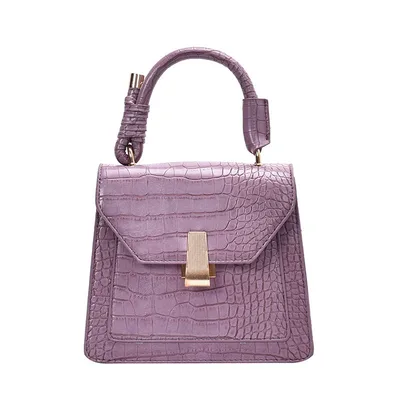 Fashionable Atmosphere Ladys Handbag Metal Decoration Large Capacity Purple - Shop at LoveMi
