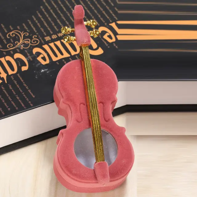 Bridal Accessories Proposal Necklace Ring Mini Creative Packaging Box Jewelry Jewelry Box Jewelry Storage Box Props Pink Violin - Shop at LoveMi