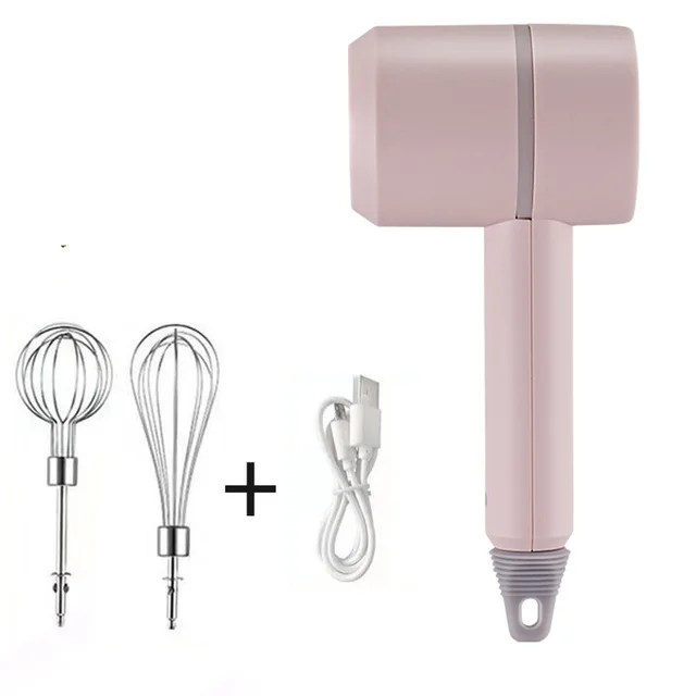New Rechargeable Wireless Egg Beater Electric Home Mini Handheld Baking Tool Pink - Shop at LoveMi