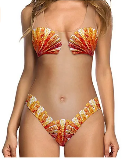 One Piece Bikini Swimsuit Swimsuit Yellow - Shop at LoveMi