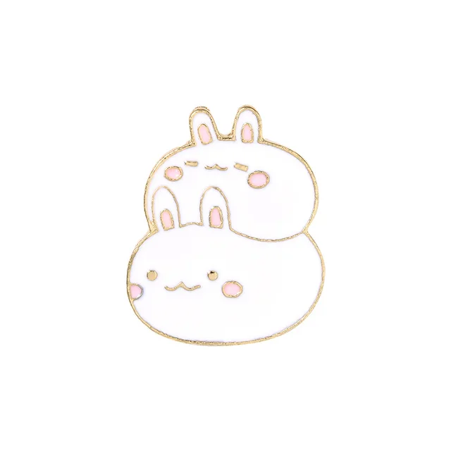 Cartoon Creative Cute Little Fat Rabbit Brooch White - Shop at LoveMi