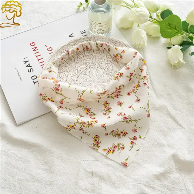 Triangle Scarf Cross Border Women'S Elastic Band Turban Three State Hair Accessory Little White Turban - Shop at LoveMi