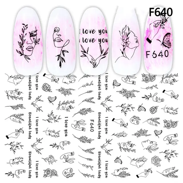 Japanese Three dimensional 5D Embossed Nail Stickers 27Style - Shop at LoveMi