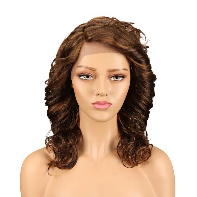 Real Hair Headgear Women Hair Stitch Lace Wig Long Curly Hair B - Shop at LoveMi