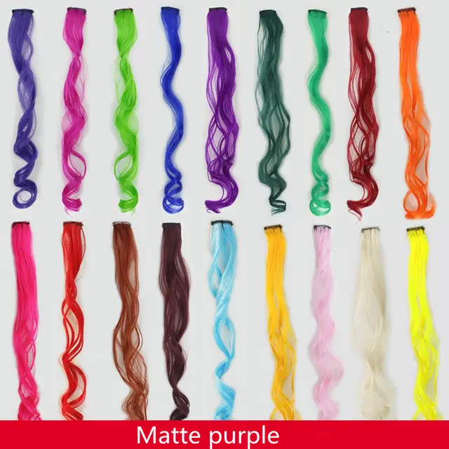 Hanging Ear Dyeing Piece, Wig Piece, Scheming Gradient Highlighting Wig, Color Hanging Ear Perm, One Piece Seamless Hair Extension Matte Purple - Shop at LoveMi