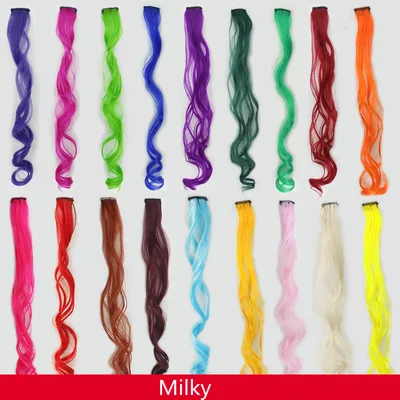 Hanging Ear Dyeing Piece, Wig Piece, Scheming Gradient Highlighting Wig, Color Hanging Ear Perm, One Piece Seamless Hair Extension Milky - Shop at LoveMi