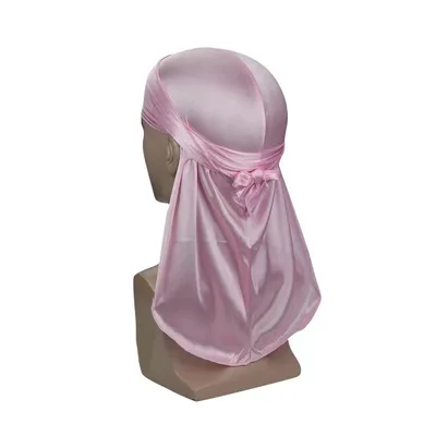 Thickened Turban Hat Silk Long Tail Pirate Hat Cloak Pink - Shop at LoveMi