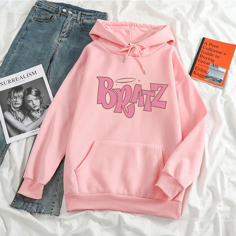 Letter Print Hoodie Unisex Sweatshirt Student Fashion Long Sleeve Hoodie Pink - Shop at LoveMi
