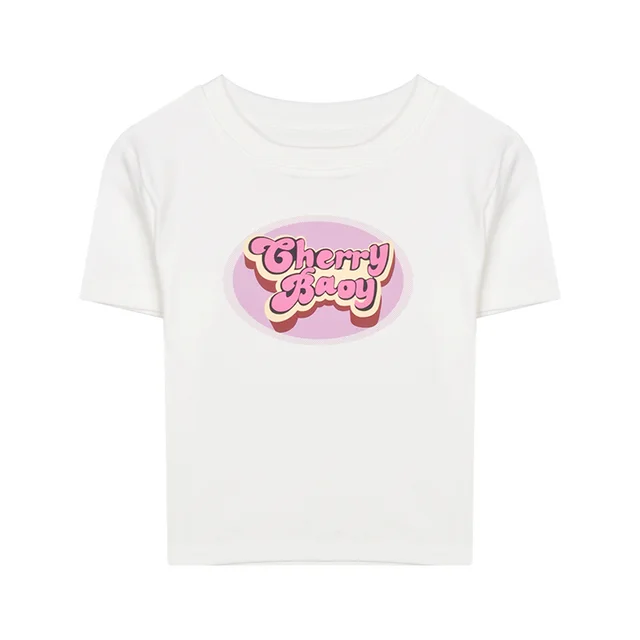 Cute And Sweet Letter Printed T Shirt Women Summer White - Shop at LoveMi
