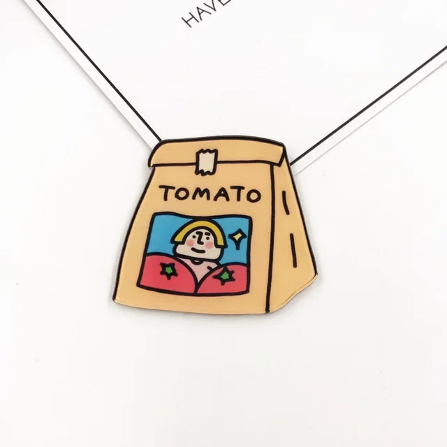 Cartoon Badge Cute Small Animal Brooch School Bag Accessories Pendant Pin Patch Customization 2721Paper Bag - Shop at LoveMi