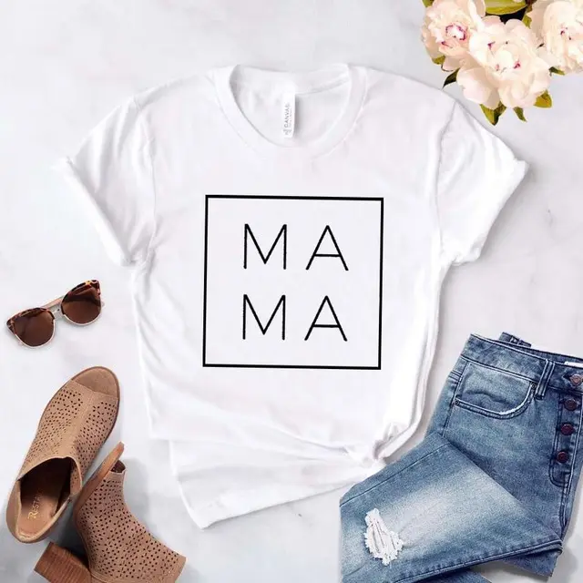 Women's Printed Letter Short Sleeved T Shirt Round Neck White - Shop at LoveMi