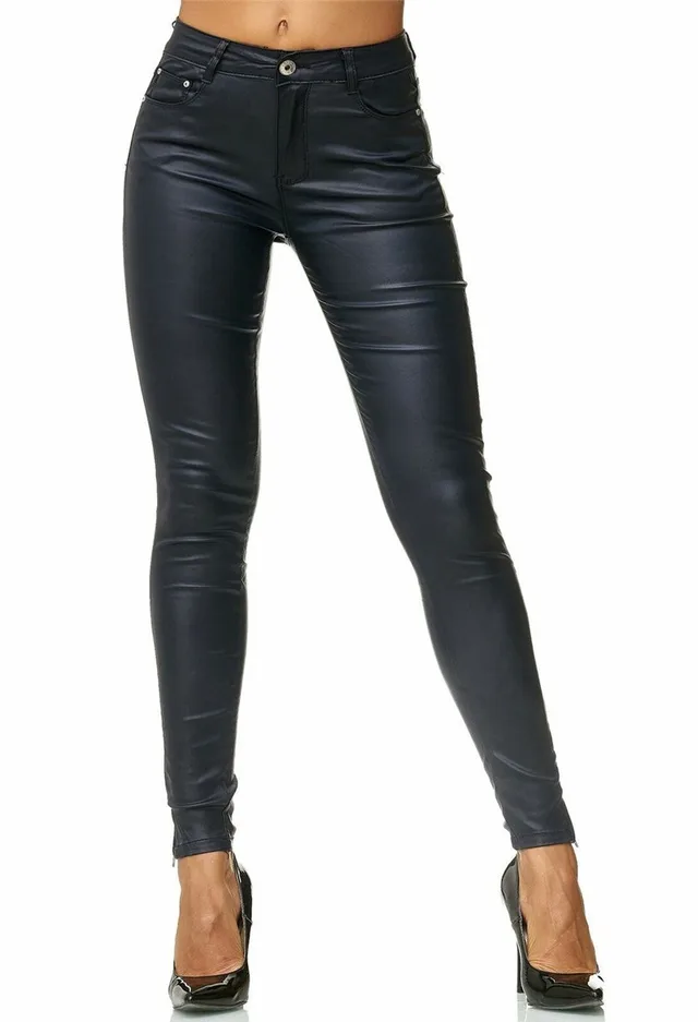 Faux Leather Pants For Women Navy - Shop at LoveMi
