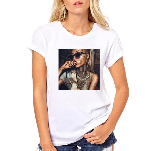 FIXSYS Women T Shirt Print Tee Shirt O Neck Tops Tees Summe - Shop at LoveMi