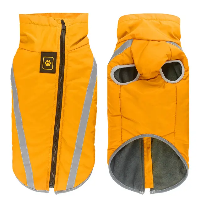 Pet Dog Clothes Winter New Reflective Padded Warm Labrador Jacket Yellow - Shop at LoveMi