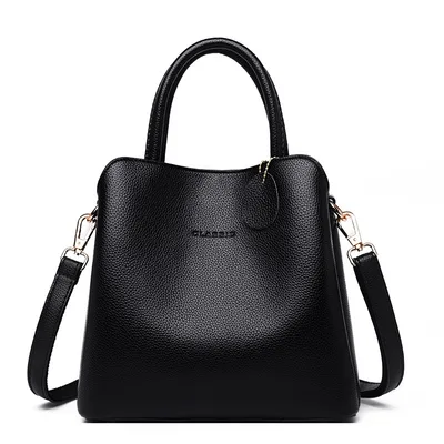 Luxury Handbags Women Bags Designer Leather Handbags Casual Tote Bag Ladies Shoulder Messenger Bags Sac A Main Black - Shop at LoveMi
