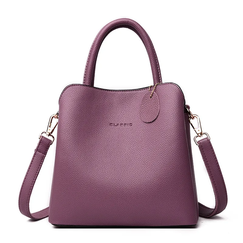 Luxury Handbags Women Bags Designer Leather Handbags Casual Tote Bag Ladies Shoulder Messenger Bags Sac A Main Purple - Shop at LoveMi