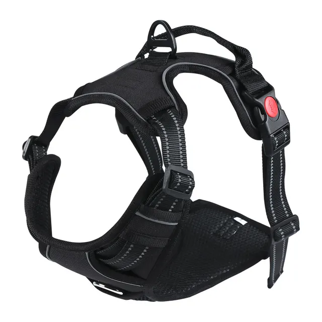 Anti reflective Oxford Cloth Vest Traction Rope For Pet Big Dog Chest Strap Black - Shop at LoveMi