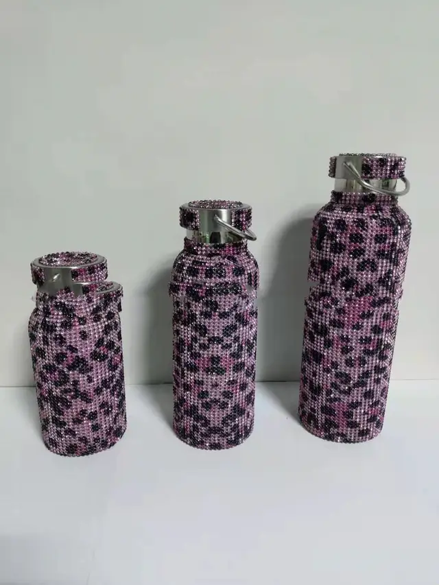 Diamond Bottle Diamond Vacuum Bottle Diamond Vacuum Cup Leopard Powder - Shop at LoveMi