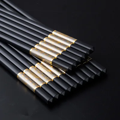 Hair Chopsticks Family Hotel Antiskid Alloy Chopsticks Family Relief Process Durable Gold And Silver - Shop at LoveMi
