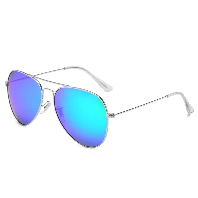 Ultralight Stainless Steel Aviator Sunglasses Silver Green - Shop at LoveMi
