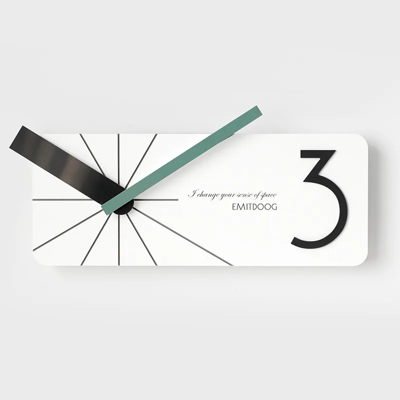 Light Luxury Style Art Personality Home Clock Decoration Personality Creativity Watch Wall Clock Living Room Home Decoration - Green And Simple