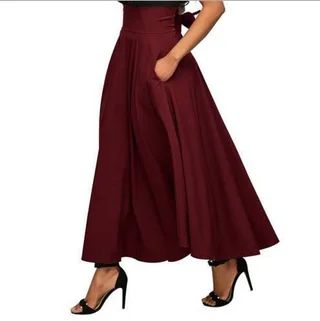 European And American New Style Half Length Skirts Fashion Women - Wine Red