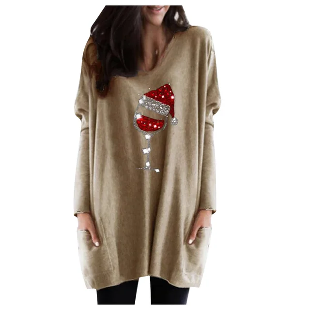 Women's Christmas Long Sleeve V Neck A line Dress Yellow - Shop at LoveMi