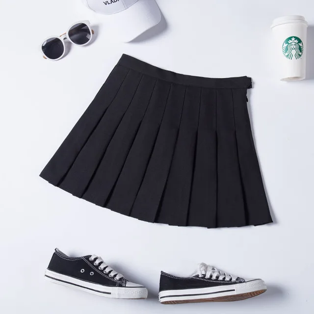 Plaid Short Skirt Slimming Women's Skirt Black - Shop at LoveMi