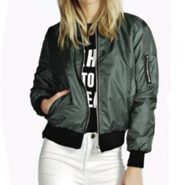 Sportswear Short Bomber Jacket Coat Autumn Women Green - Shop at LoveMi