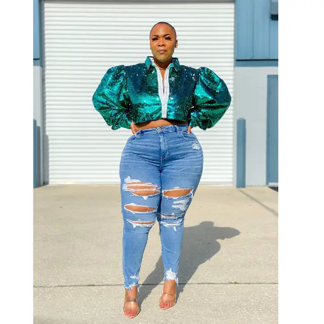 Large Ladies Denim Trousers Blue - Shop at LoveMi