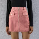 High Waist A Line Skirt Feminine Short Skirt Fashion Bag Hip Skirt - Pink