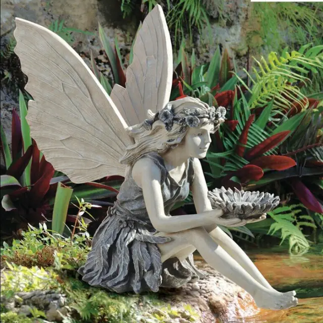 Sunflower Fairy Statue Refers To Ornamental Flower Gardening Decoration White - Shop at LoveMi