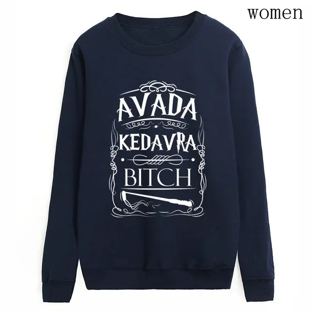 Letter Pattern Printing Round Neck Sweater Autumn And Winter Dark Blue - Shop at LoveMi
