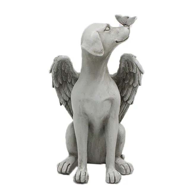 Angel Dog Decoration Creative Resin Pet Garden Animal Statue Decoration - Shop at LoveMi