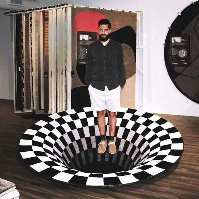 3D Vortex Illusion Carpet Optical Carpet Floor Mat Ma - Shop at LoveMi