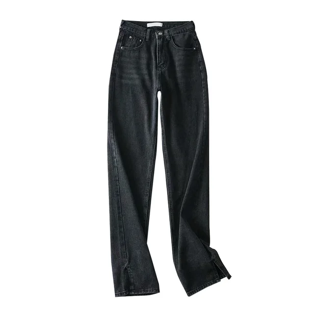 Slimming Wide Leg Mopping Pants With Slits Dark Grey - Shop at LoveMi