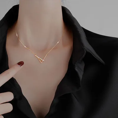 Simple Geometric Necklace Female Clavicle Chain Gold - Shop at LoveMi