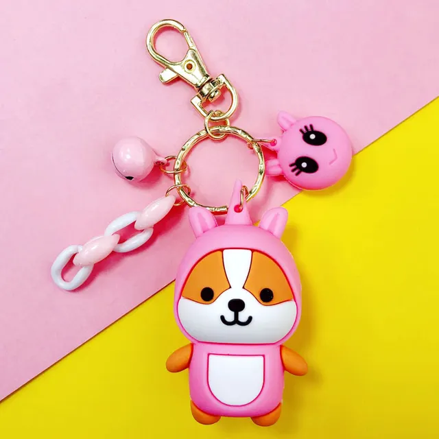 Squirrel Keychain Female Cartoon Couple Bag Car Pendant Accessories Pink - Shop at LoveMi