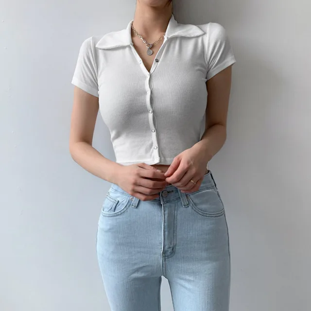 Crop Knit Cardigan With Standing Neck White1 - Shop at LoveMi