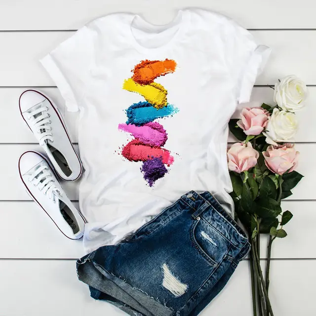 Summer Short Sleeve Fashion Graphic T Shirt Top Women - Shop at LoveMi