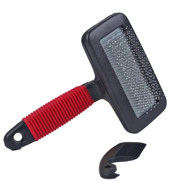 Pet Massage Handle Steel Needle Comb Red - Shop at LoveMi