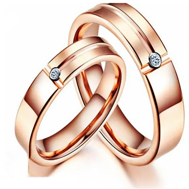 European And American Tungsten Gold Ring Trend Rose Gold Slotted Zircon Tungsten Steel Jewelry 8Mm - Shop at LoveMi