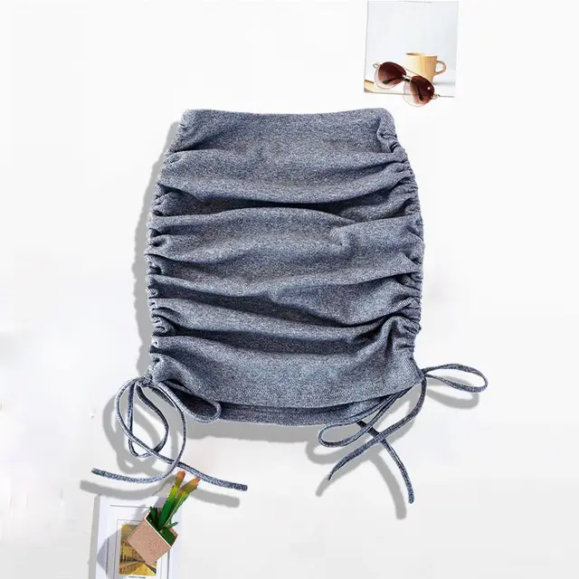 Hip Packed Short Skirt Anti Glare Tight Sexy Short Skirt Grey - Shop at LoveMi