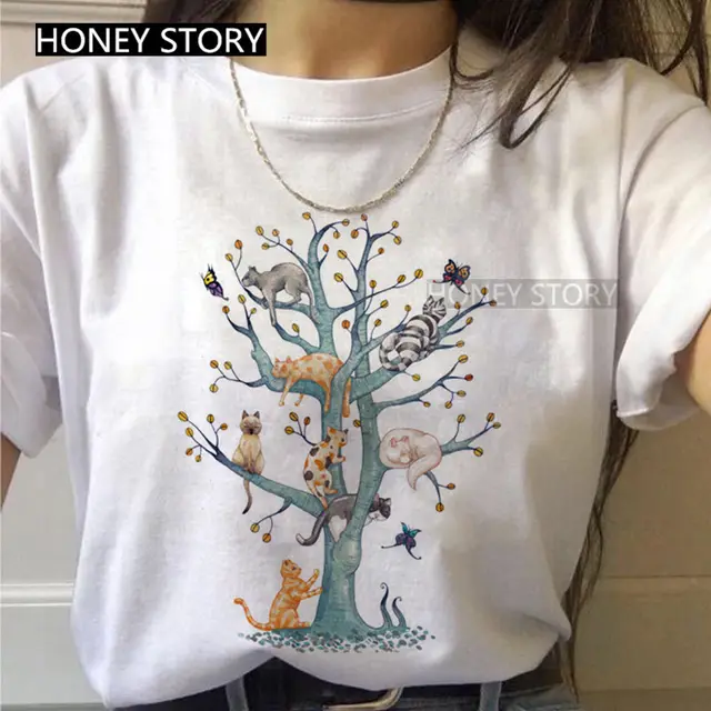 Summer Cute Cartoon Cat Instagram Trend Simple Fashion C - Shop at LoveMi