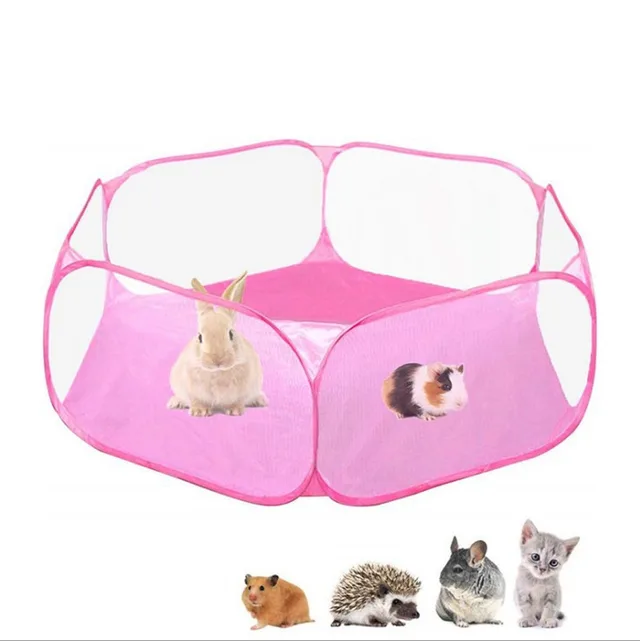 Portable Small Animal Playpen Folding Outdoor Indoor Exercise Pet Cage Tent Pink - Shop at LoveMi
